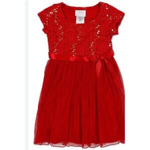 IRIS By Iris & Ivy Sequin Holiday/ Party Dress Red Girls 2T